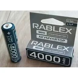 Літій-іонний акумулятор Rablex 18650 4000 mAh (Li-ion) 3.7 V Original - мініатюра 6