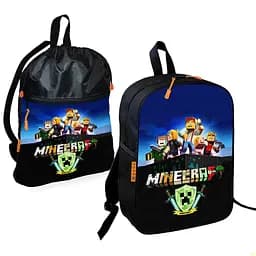 Шкільний рюкзак дитячий Minecraft + Сумка для взуття спортивної форми рюкзак-мішок для хлопчика (01720)