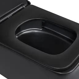 Унітаз підвісний Qtap Gemini безободковий з сидінням Soft-close QT2533076EUQMB, Чорний матовий - мініатюра 6