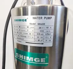 Насос глибинний з нижнім забором 0,75кВт Qmax 90л/хв Нmax 44м Shimge NKm3/4-0.75 + поплавець - мініатюра 2