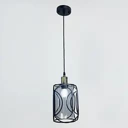 Стильний чорний підвіс із графітовим плафоном з серії Лофт | Арт. 12055/1 BK+GR | Line F