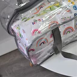 Сумка в пологовий прозора пвх допологова порожня для речей майбутньої мами і малюка для пологового з посиленими ручками XL 50*23*32см ЕкоМама сірий - мініатюра 4