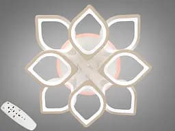 Біла світлодіодна люстра на пульті з димером, підсвічуванням, потужністю 130 Вт