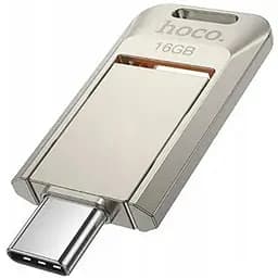 USB флеш накопитель Hoco UD17 16GB Type-C металлический серебристый