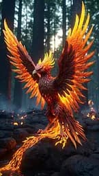 Деревянный фигурный пазл Мощный феникс, А4, Картонная коробка 100 элементов