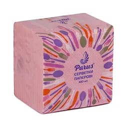 Серветки паперові Parus одношарові рожеві 24 х 24 см 100 шт.