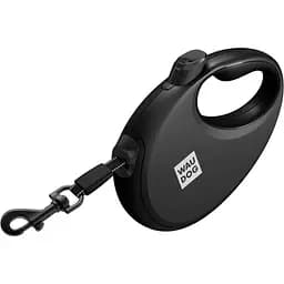 Повідець-рулетка для собак Waudog R-leash з контейнером для пакетів, світловідбивна стрічка, L до 40 кг, 5 м чорний - мініатюра 2