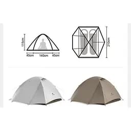 Намет двомісний Naturehike Greek Style (CNK2300ZP024) світло-кавовий - мініатюра 2
