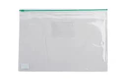 Папка-конверт, А5, пластиковая, на молнии, зеленый, 6 шт.