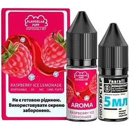 Набор компонентов для самозамеса солевой жидкости для вейпа Flavorlab Disposable Puff 10 мл 0-50 мг Raspberry Lemonade ice Малиновый лимонад со льдом (15449)