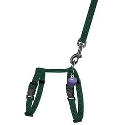 Шлей с поводком для кошек и мелких собак Баркси Urban патриотическая размер XXS Вышиванка зеленая