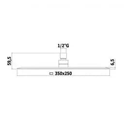 Верхній душ Paffoni Blanc Rettangolare 35x25 см chrome ZSOF102CR, Хром - мініатюра 2