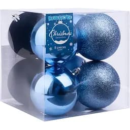 Набір новорічних куль Novogod'ko 8 см 8 шт. блакитний 1 сорт (974792)