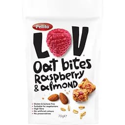 Овсяные снеки Pellito с малиной и миндалем 70 г