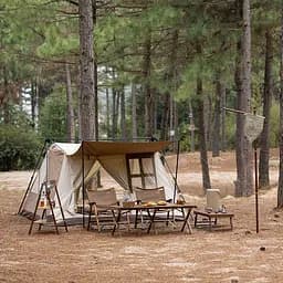 Намет чотиримісний для кемпінгу Naturehike (CNH22ZP029) з навісом, Коричневий - мініатюра 3