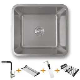 Комплект кухонной мойки и смесителя из нержавеющей стали NS-4643, Нержавеющая сталь