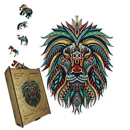 Пазл деревянный Загадочный Лев, А3, Картонная коробка 200 элементов