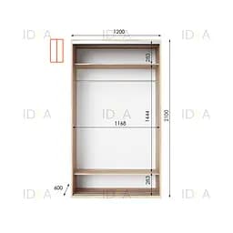 Шафа-купе Idea серія 9 120 x 60 x 210 см Дуб сонома - мініатюра 2
