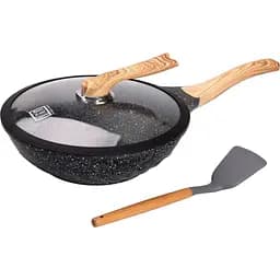 Сковорода ВОК MGC алюмінієва 30 см з антипригарним покриттям та кухонною лопаткою, чорний MGC HP-4-448