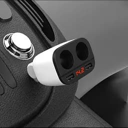 Автомобільна зарядка від прикурювача біла HOCO Z28 Power Ocean 2 USB 3.1A - мініатюра 2