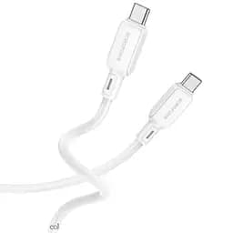 Кабель Borofone BX94 Crystal color 60W силиконовый зарядный кабель Type-C to Type-C 3A 1 м белый