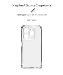 Прозрачный чехол для TECNO Spark 20 Pro 4G (KJ6) с защитой камеры и усиленными бортами, тонкий, силиконовый, бесцветный, ударопрочный, противоударный бампер с закрытой камерой, ArmorStandart (ARM74394) - мініатюра 2