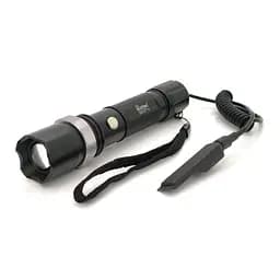 Ліхтар підстовбурний Watton WT-040, 1LED CREE Q5, 3W, 3 режими, кабель з кнопкою, ZOOM,18650 /ААА/6800mah, Black, IP40, СЗУ+АЗУ, 160х40х30мм, BOX