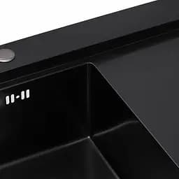 Кухонна мийка Platinum Handmade 580x480x220 L чорна (товщина 3.0/1.5 мм корзина та дозатор в комплекті) - мініатюра 2