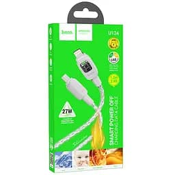 Дата кабель Hoco U124 Stone silicone power-off Type-C to Lightning (1.2m) Gray - мініатюра 6