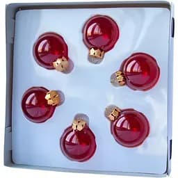 Набір ялинкових іграшок міні-кулі Linhai 6 шт D4 см скло в асортименті (390588-3)