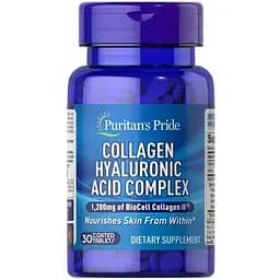 Колаген Puritan's Pride Collagen Hyaluronic Acid Complex, 30 таблеток з гіалуроновою кислотою