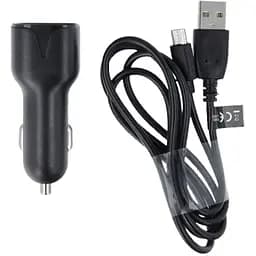 Автомобільний зарядний пристрій Maxlife MXCC-01 Car Charger 2xUSB 2.4A + MicroUSB Cable Black