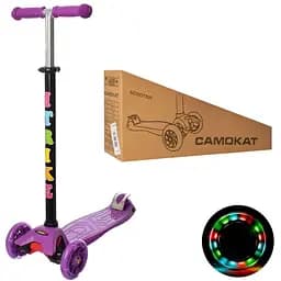 Самокат детский iTrike 32х13х75-84 см Фиолетовый 000222679