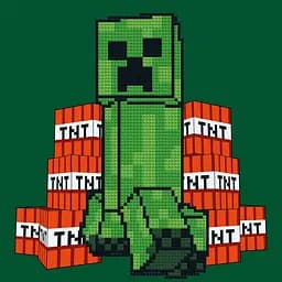 Картина по номерам с алмазной мозаикой Santi Майнкрафт Крипер и взрывчатка 25х25 см (954930)