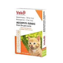 Veko Ассуріті Плюс Спот Он для котів до 4 кг 3 х 0.4 мл пак