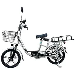 Электровелосипед E-scooter V12 двухместный 18 дюймов 600W 48V 16Ah + грузовой усиленный багажник