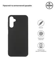 Чехол-накладка для смартфона Samsung Galaxy A34 5G (A346) противоударный, силиконовый, термополиуретановый (ТПУ), с защитой камеры и корпуса, черный, защита всего корпуса, ArmorStandart (ARM66166) - мініатюра 2