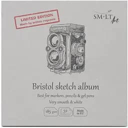 Альбом для ескізів SM-LT Art Authentic (Bristol) Layflat 14.8х14.8см 185г/м2 32л білий та гладкий папір - мініатюра 2