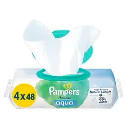 Набір дитячі вологі серветки Pampers Harmonie Aqua 192 шт. (4 уп. по 48 шт.) - мініатюра 3