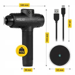 Ручний перкусійний масажер 4FIZJO Massage Gun Evo 30 Вт (масажний пістолет) 4FJ0591 (P-5907739319920) - мініатюра 10