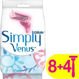 Одноразові станки для гоління Gillette Simply Venus 3, 12 шт. - мініатюра 2