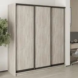 Шкаф-купе трехдверный MebelStar Стандарт BG 3ДСП 190x45x210 см Аляска серый (MBS-8281)
