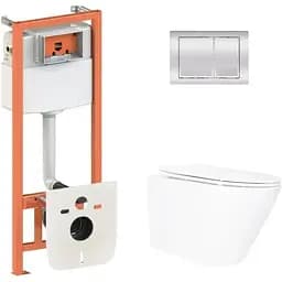 Набір Q-tap Nest 4 в 1 підвісний унітаз Swan Ultra Quiet 520x360x320 + комплект інсталяції QT16335180W48188