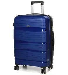 Валіза середня M поліпропілен Worldline Airtex 283 66×44×28см 80л Темно-синій - мініатюра 1