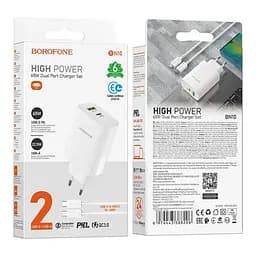 Зарядний пристрій Borofone BN10 PD 65W + QC3.0 (1Type-C/1USB) Білий - мініатюра 5