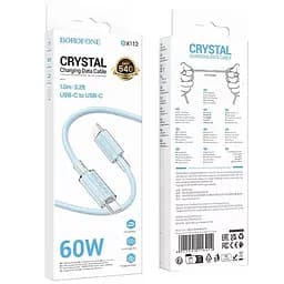 Дата кабель Borofone BX112 Lemon Type-C to Type-C 60W (1m) Blue - мініатюра 6