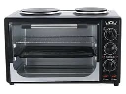 Духовка VOV VEOHP-30L с 2 конфорками 30 л нержавеющая сталь.