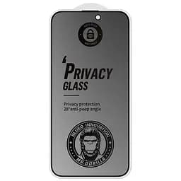 Захисне 2.5D скло Blueo Full Cover Anti-Peep Matte для Apple iPhone 15 Pro (6.1) Чорний - мініатюра 2