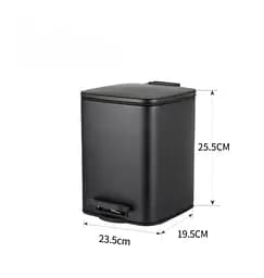 Відро для сміття Zerix Kubix-TC0106 Black з плавним закриттям квадратне 6 л чорний (ZX5890)  - мініатюра 4
