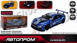 Машина металл "АВТОПРОМ", 1:24 "BMW M6 GT3", синий цвет, 24,5*12,5*10см 68255B